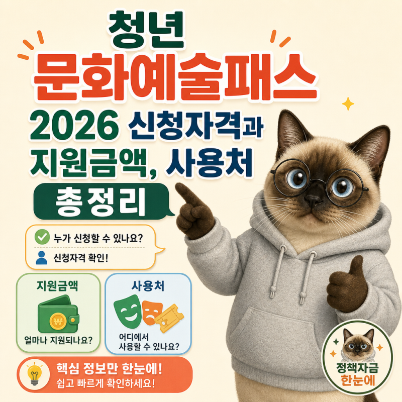 청년 문화예술패스 2026 신청자격과 지원금액, 사용처 총정리