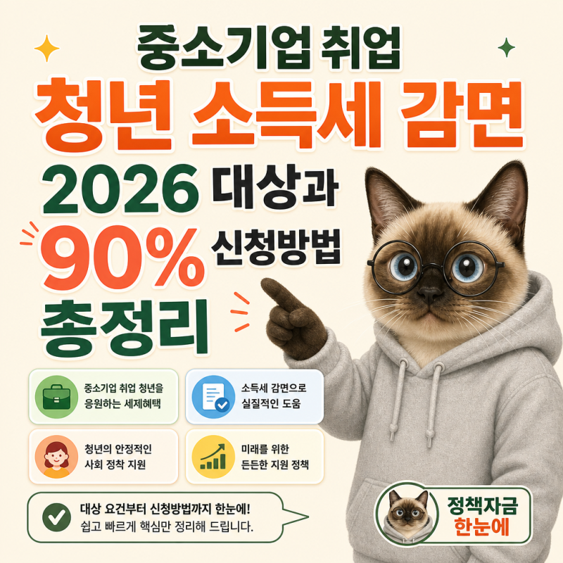 중소기업 취업 청년 소득세 감면 2026 대상과 90% 신청방법 총정리