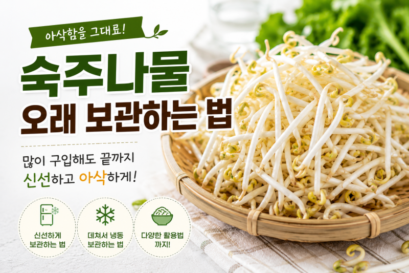 숙주나물 아삭하게 오래 보관하는 법! 끝까지 맛있게 먹는 꿀팁
