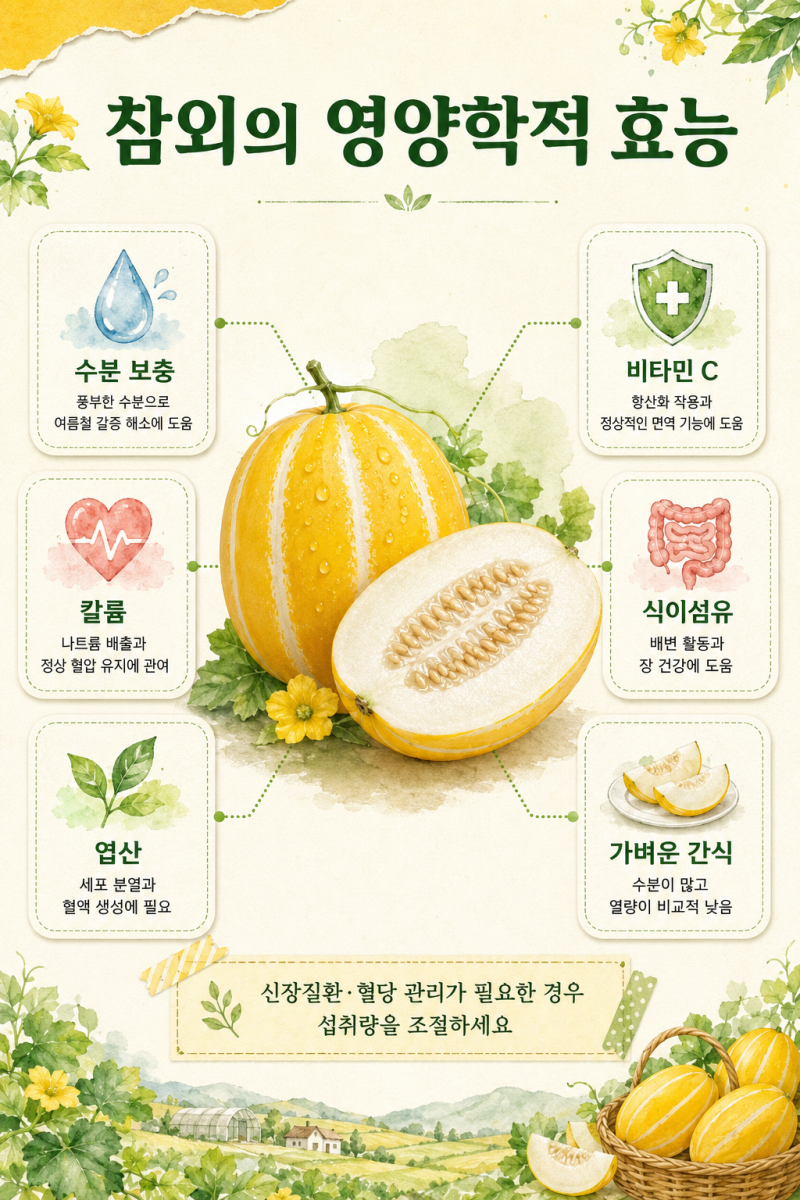 여름의 달콤한 보약, 참외의 영양학적 효능과 맛있게 먹는 방법