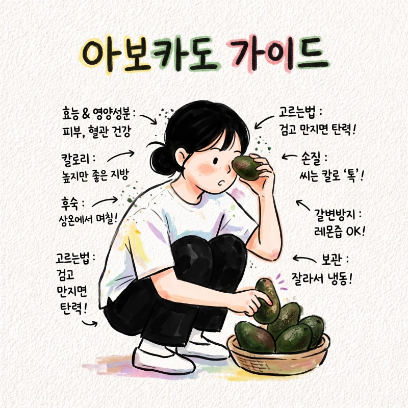 아보카도 효능 칼로리 후숙 고르는법 손질 씨빼는법 갈변방지 보관 냉동