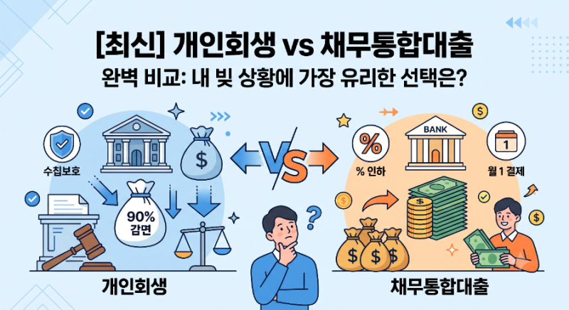 [최신] 개인회생 vs 채무통합대출 완벽 비교: 내 빚 상황에 가장 유리한 선택은?
