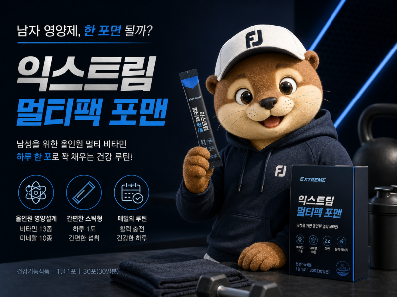 익스트림 올인원 포 맨, 남자 영양제 여러 병 대신 한 포면 될까?