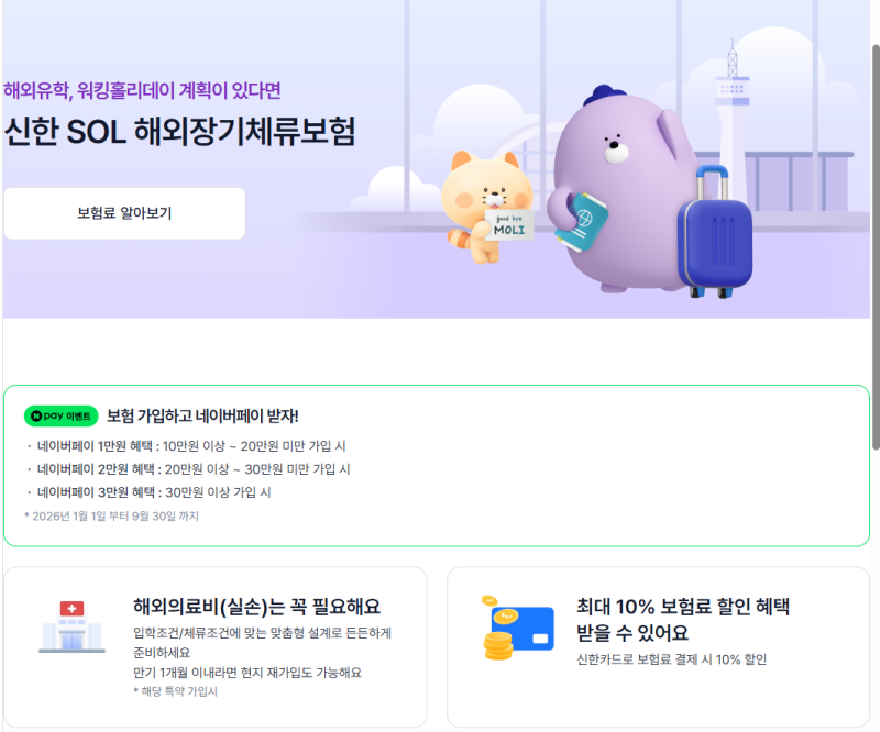 해외장기체류보험 신한ez손해보험 신한이지손해보험