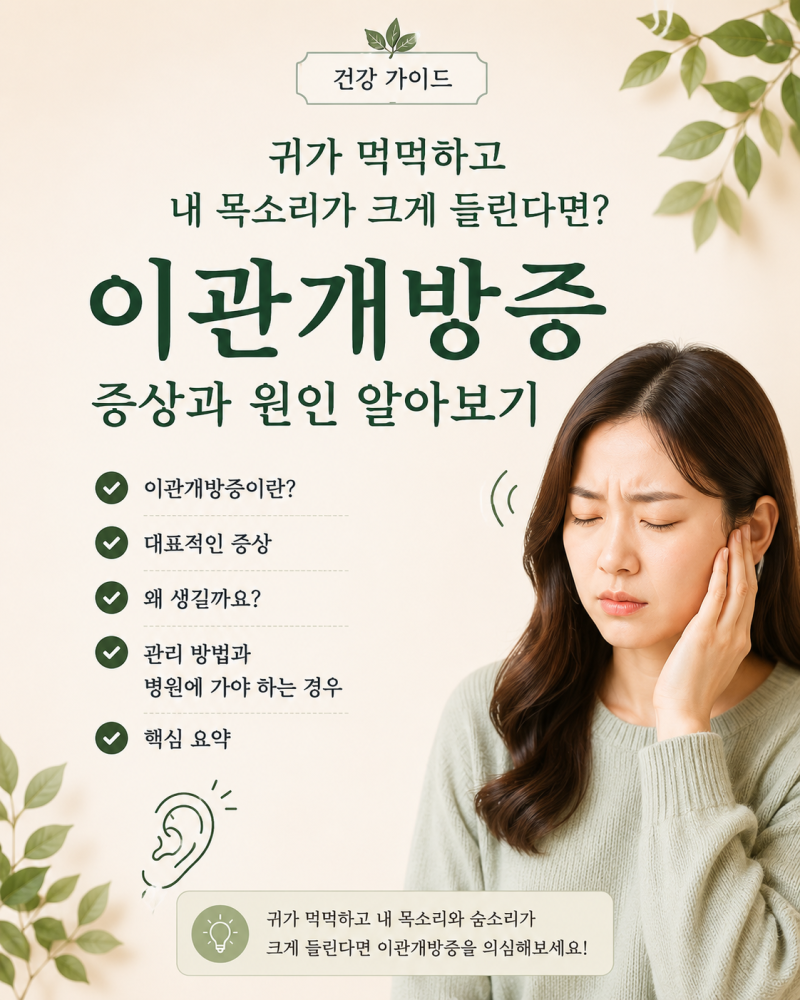 아이유 이관개방증 원인과 증상 정리