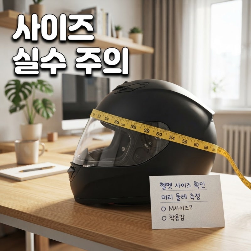 오토바이 헬멧 사이즈 측정방법, 온라인 구매 전 3단계 확인