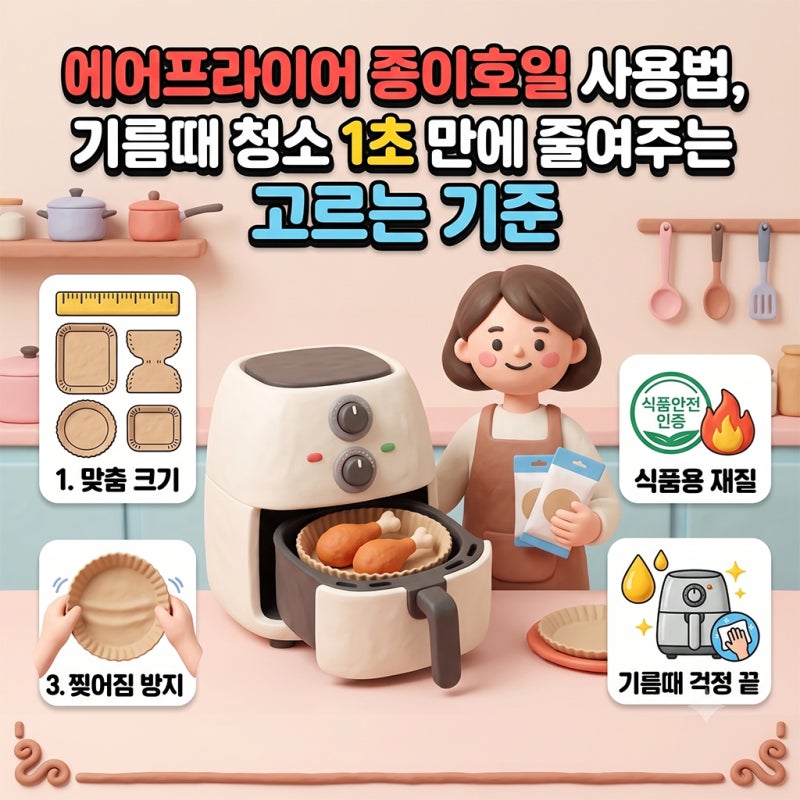 에어프라이어 종이호일 사용법,기름때 청소 1초 만에 줄여주는 고르는 기준