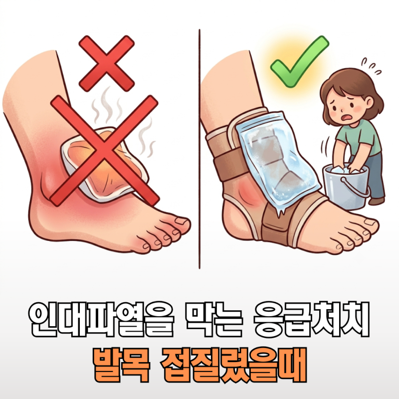 발목 접질렀을때 냉찜질? 온찜질? 인대 파열 막는 응급처치 팩트체크
