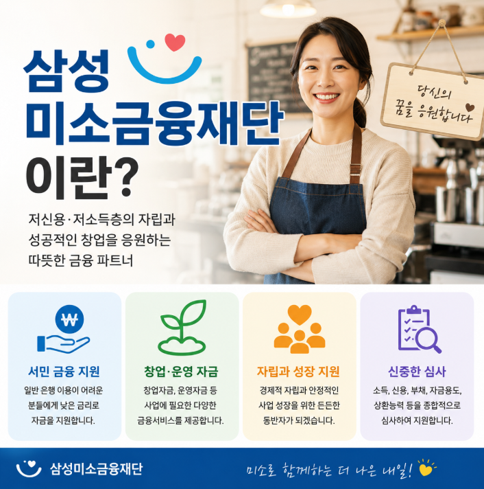 삼성 미소금융재단 대출 방법 대상부터 한도까지 총정리