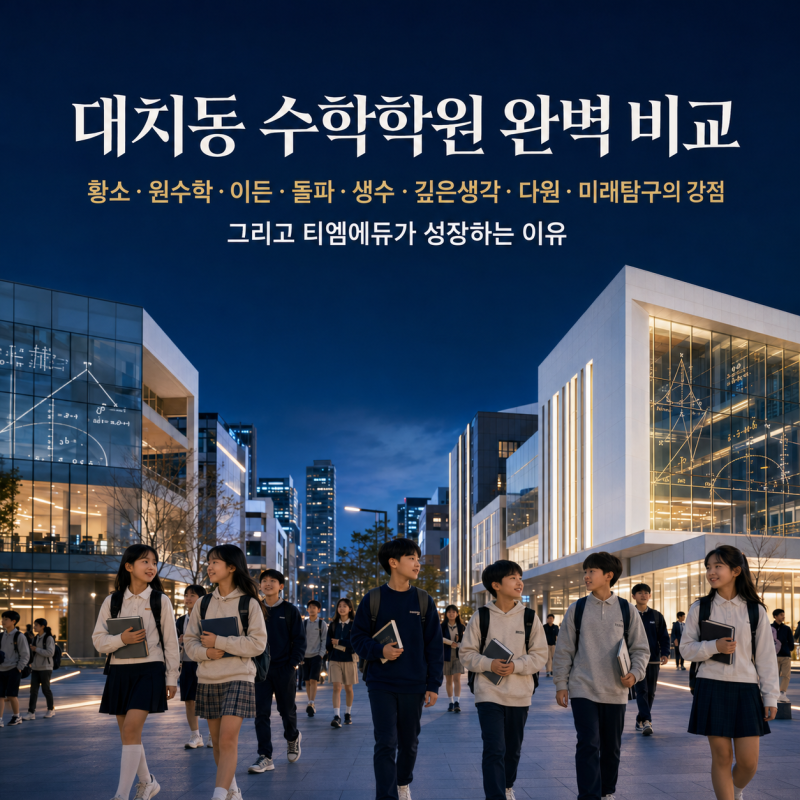 대치동 수학학원 완벽 비교｜황소·원수학·이든·돌파·생수·깊은생각·다원·미래탐구의 강....
