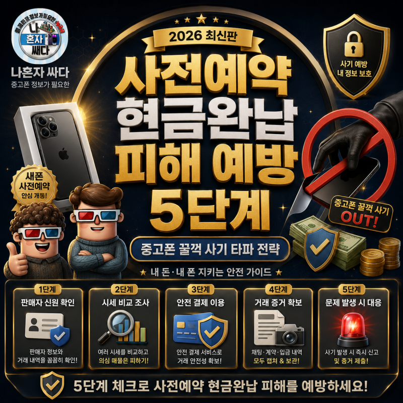 사전예약 현금완납 피해 예방 5단계! 중고폰 꿀꺽 사기 타파 전략