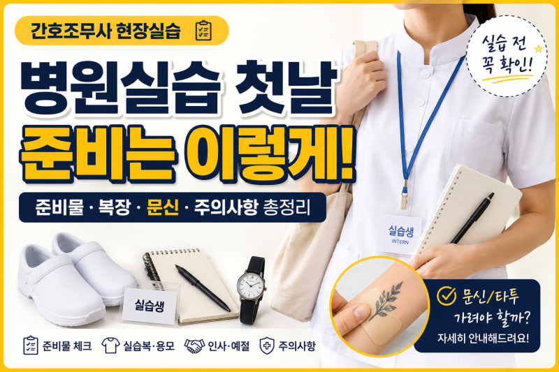 간호조무사 병원실습 첫날, 무엇을 준비해야 할까요?｜준비물·복장·인사·주의사항 총정리