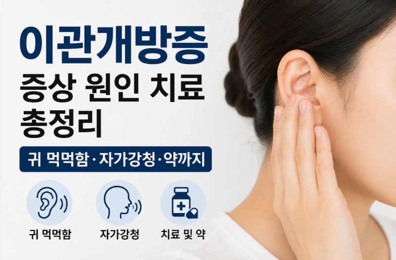 이관개방증 증상 원인 치료 총정리｜귀 먹먹함·자가강청·약까지