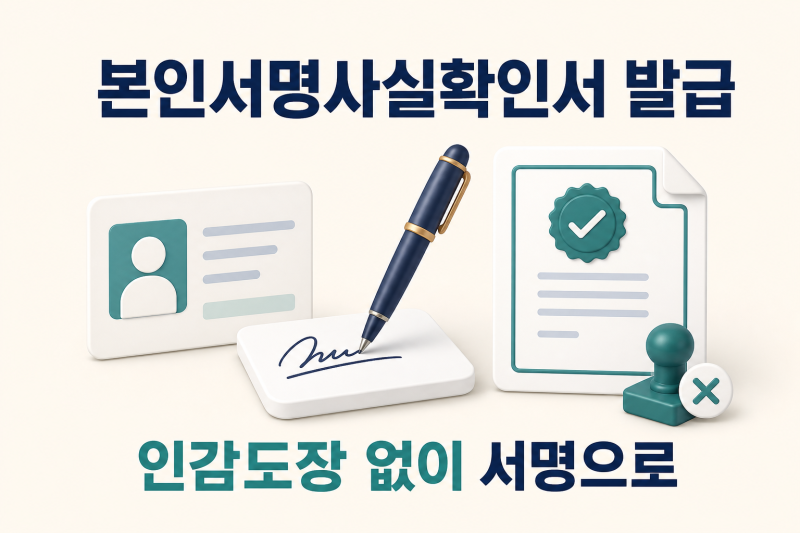 본인서명사실확인서 발급 방법｜인감증명서와 차이·대체 가능 여부