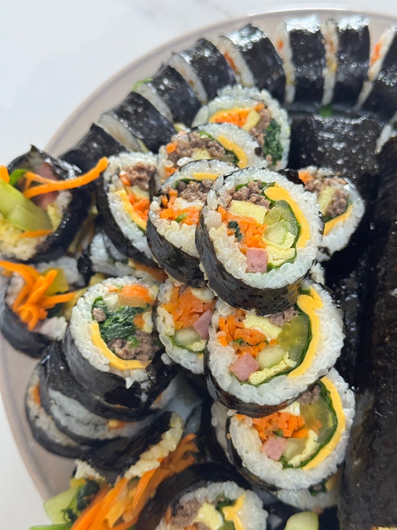 [김밥만들기,김밥레시피] 소고기김밥, 치즈김밥 만들어 먹은 후기 (처음 만들어 봤는데 너무 ....
