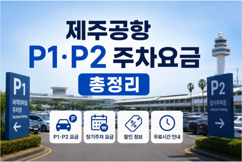 제주공항 주차장 요금 총정리｜P1·P2 장기주차·할인·무료시간