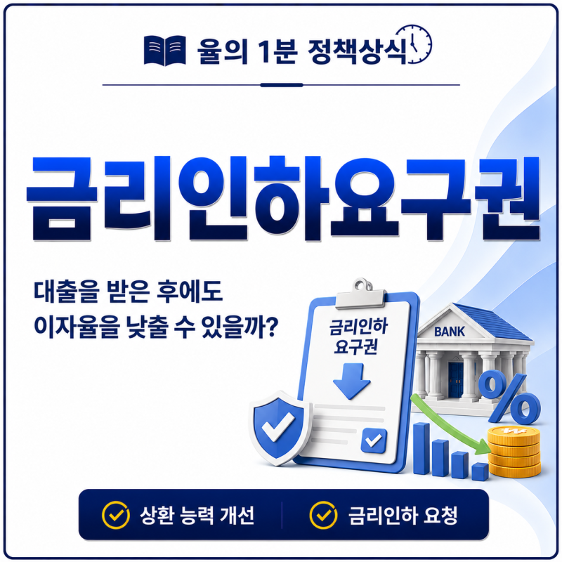 율의 1분 정책상식 | 금리인하요구권이란? 대출받은 뒤에도 금리를 낮출 수 있을까?