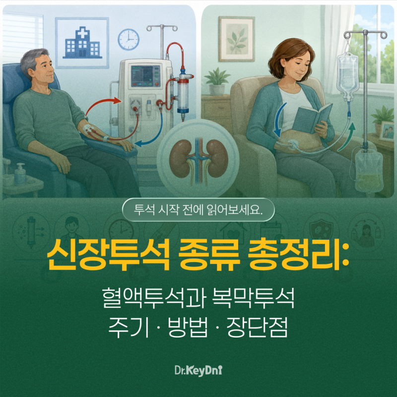 신장투석 종류 총정리: 혈액투석과 복막투석 주기·방법·장단점