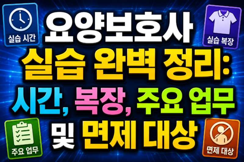 요양보호사 실습 준비물: 시간, 복장, 주요 업무 및 면제 대상 총정리