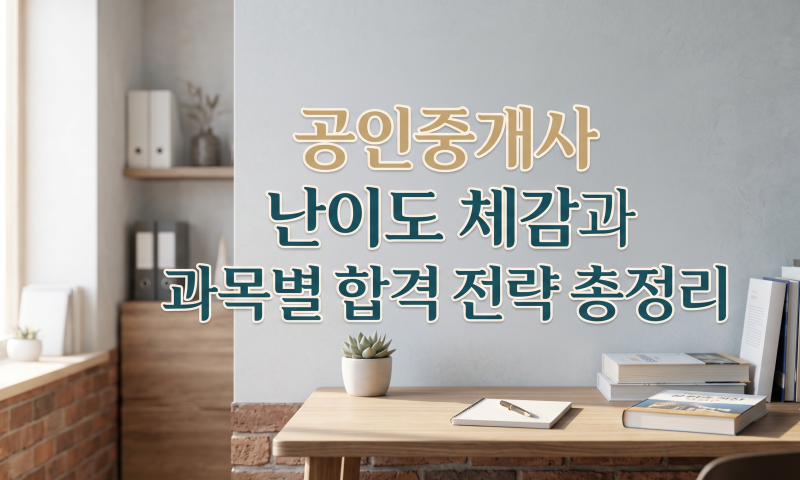 공인중개사 난이도 체감과 과목별 합격 전략 총정리