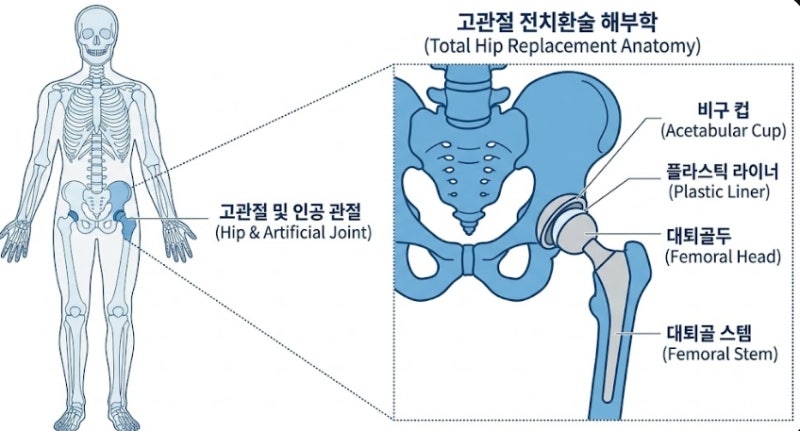 고관절 치환술 6주차 후기｜실제 회복 속도와 일상 변화