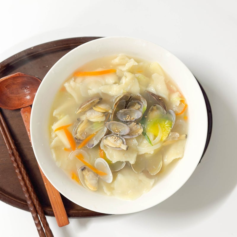 바지락 수제비 만들기 비오는날 생각나는 수제비 끓이기