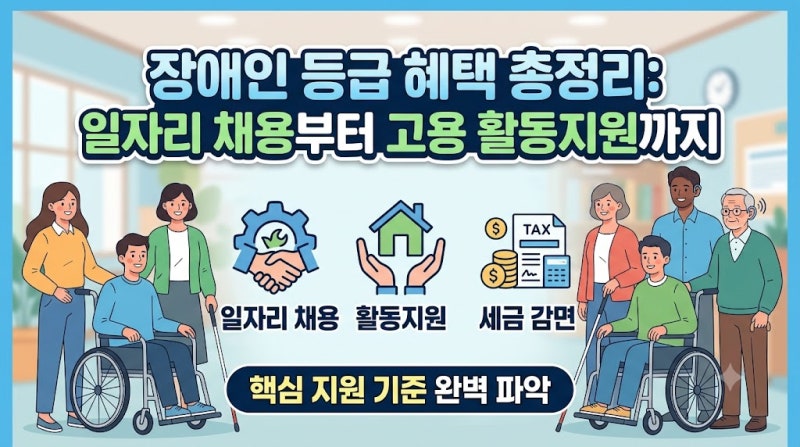 장애인 등급 혜택 총정리: 일자리 채용부터 고용 활동지원까지