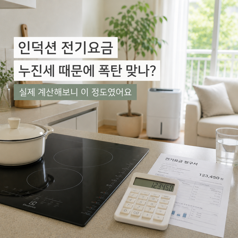 인덕션 전기요금 얼마나 나올까? 여름철 누진세까지 직접 계산해봤어요