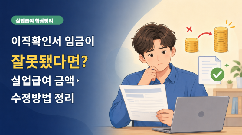 이직확인서 임금이 잘못됐다면? 실업급여 금액·수정방법 정리