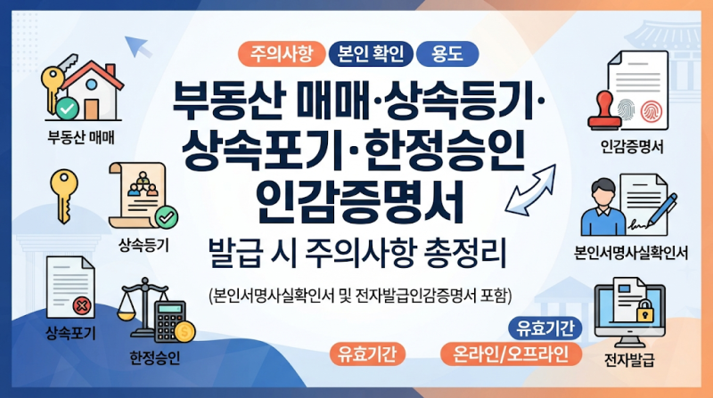 부동산 매매·상속등기·상속포기·한정승인 시 인감증명서( 본인서명사실확인서· 전자발급....
