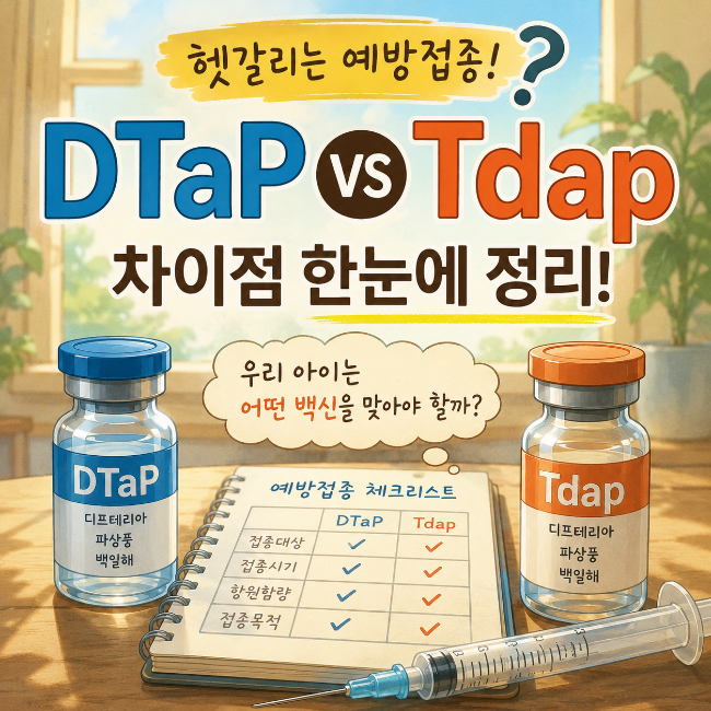백일해 예방접종 DTap와 Tdap 헷갈린다면? 1분 만에 완벽 정리