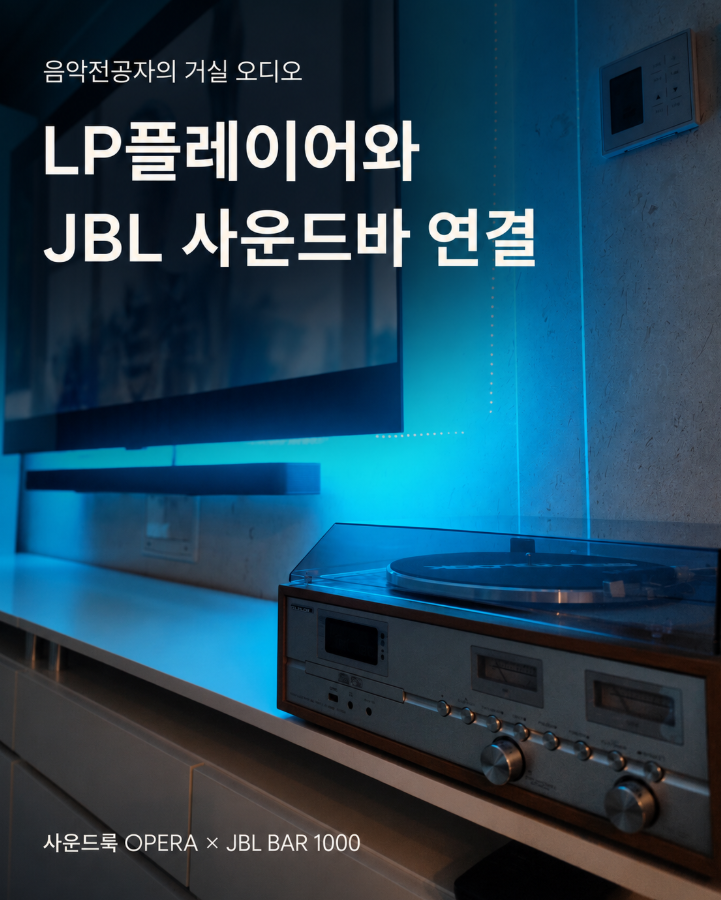 사운드룩 LP플레이어 OPERA 후기｜JBL BAR 1000 블루투스 사운드바 연결하기