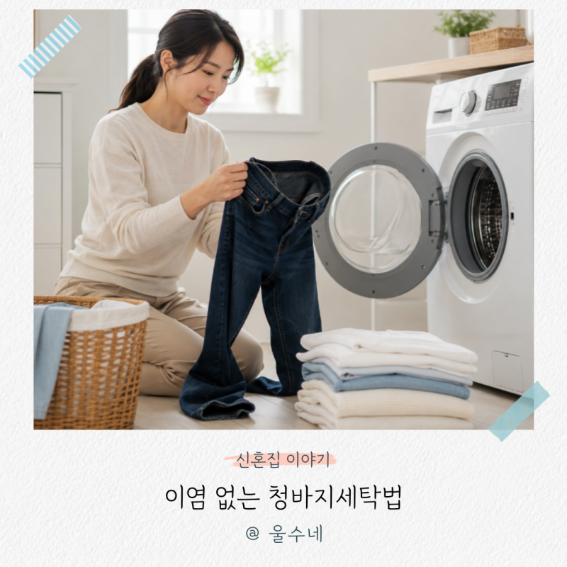 '청바지 세탁기 돌려도 될까?' 직접 해보고 알게 된 이염 없는 청바지세탁법