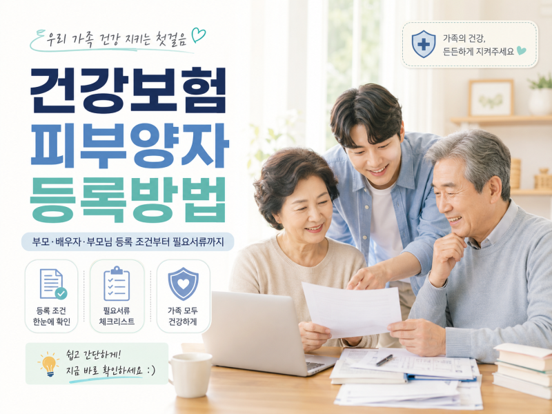 건강보험 피부양자 등록방법｜부모님·배우자 등록 전 꼭 알아둘 내용만 쉽게 정리