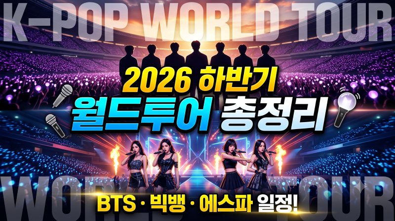 2026 하반기 아이돌 월드투어 일정 총정리 (BTS 빅뱅 스트레이키즈 에스파)