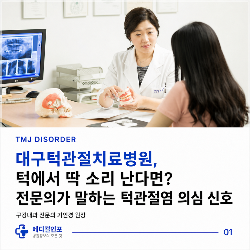 대구턱관절치료병원 턱에서 딱 소리 난다면? 구강내과 전문의가 말하는 턱관절염 의심 신호