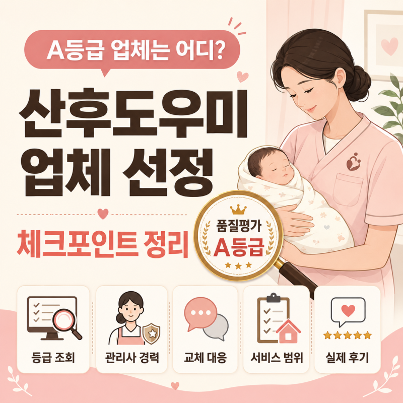 산후도우미 업체 등급 조회방법, A등급만 보면 안 되는 이유와 선정 체크리스트