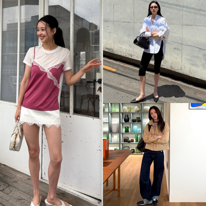 손연재 인스타그램 여름 사복 모음 뷔스티에 슬리브 티셔츠 코디 정보