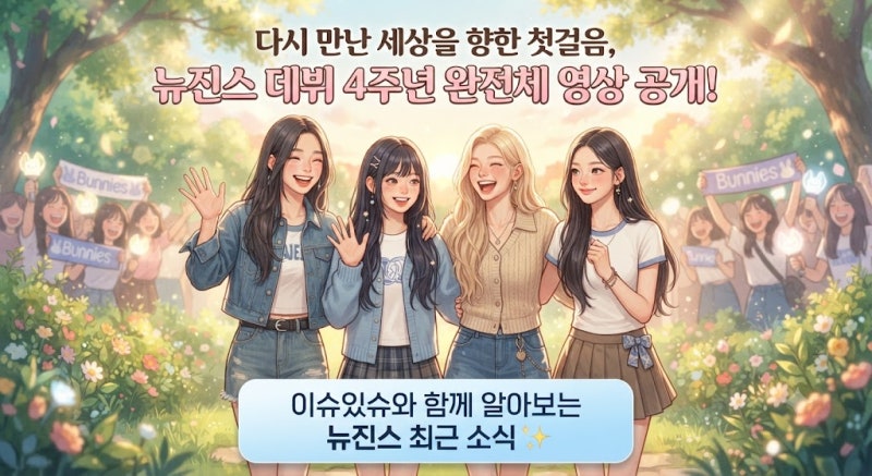 デビュー4周年を迎えたNewJeans、1年4ヶ月ぶりに完全体映像が公開された理由は？