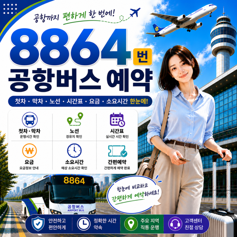 평택 공항버스 8864 시간표｜평택지제역·송탄 인천공항 요금과 승차장