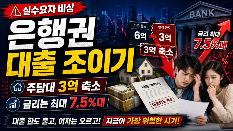 “대출 가능하다더니 안 된다?” 은행들이 갑자기 문 걸어 잠근 이유