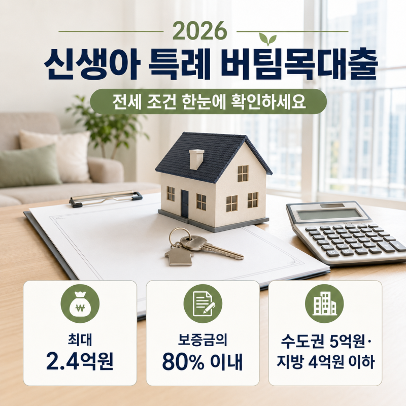 신생아 특례대출 2026 총정리｜소득 조건·금리·한도·대환 신청방법