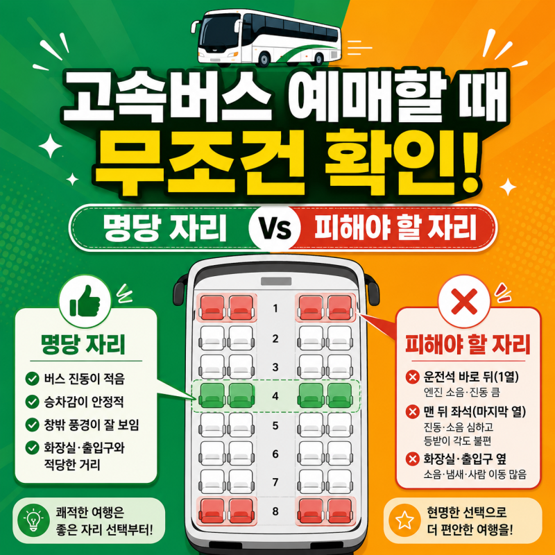 고속버스 명당 자리 완벽 정리 | 예매 전 무조건 확인하세요