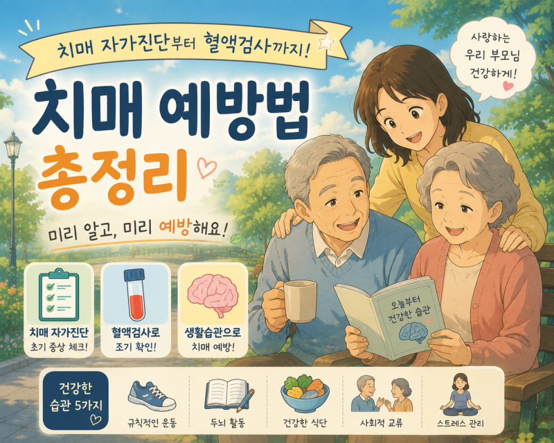치매 자가진단부터 혈액검사까지! 치매 예방법 총정리