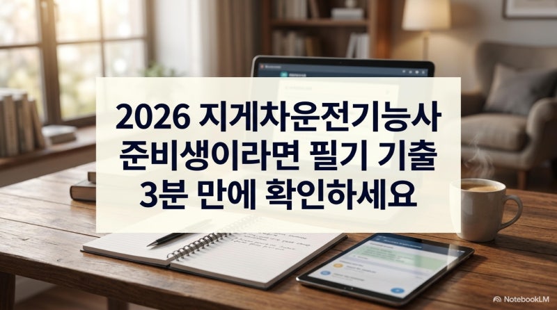 2026 지게차운전기능사 준비생이라면 필기 기출 3분 만에 확인하세요