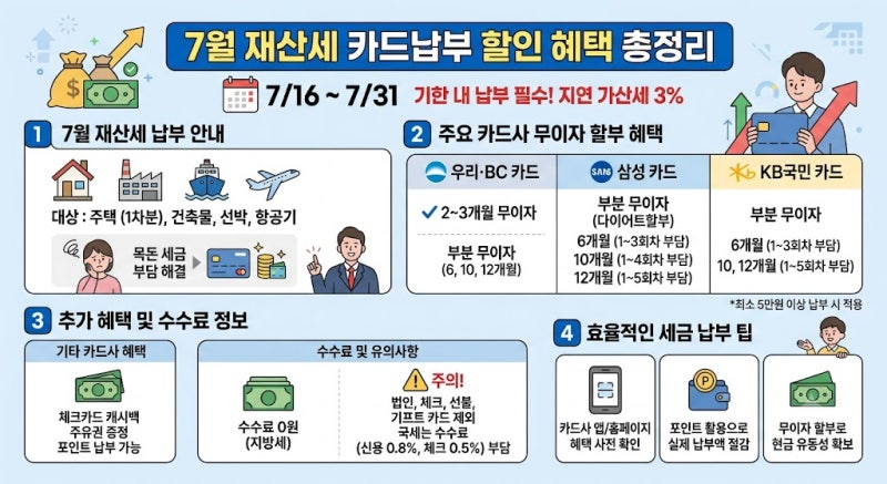 7월 재산세 카드납부 할인 혜택 총정리 l 삼성·우리·국민카드 무이자 할부