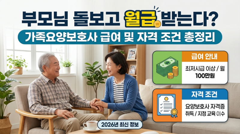 부모님 돌보고 월급 받는다? 가족요양보호사 급여 및 자격 조건 총정리
