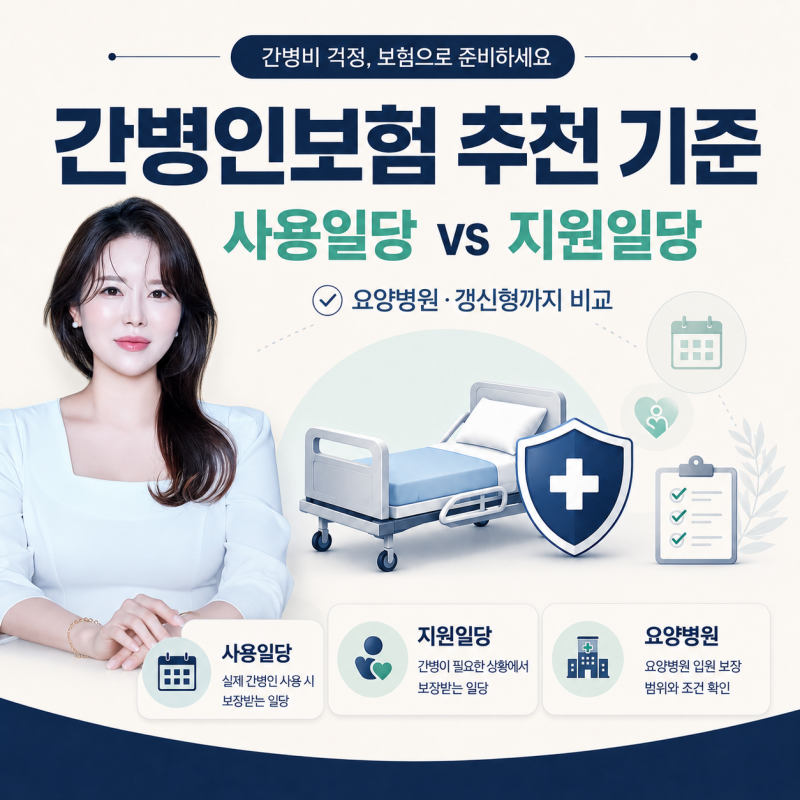 간병인보험 추천 기준, 간병인사용일당·간병인지원일당 차이 총정리