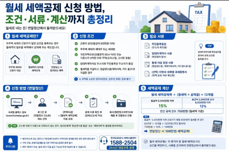 월세 세액공제 신청 방법, 조건·서류·계산까지 총정리
