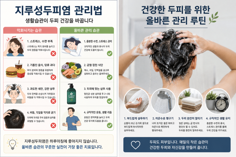 지루성두피염 관리법, 비듬과 가려움이 반복될 때 생활습관부터 바꿔보세요